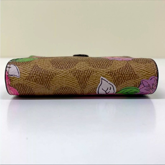 Coach Floral Print Wallet - Brown and Pink Crossbody - Picture 8 of 16